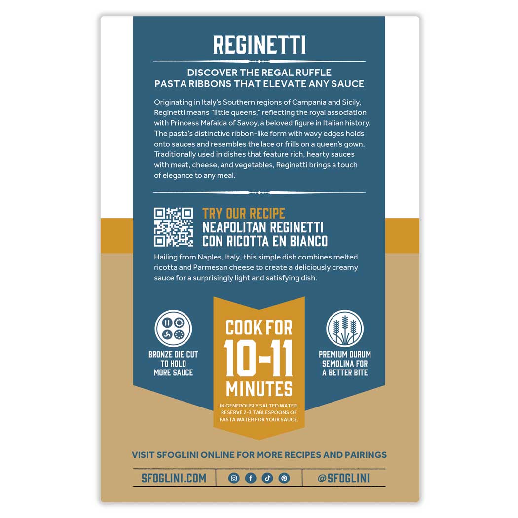 Reginetti, Organic Durum Semolina Pasta