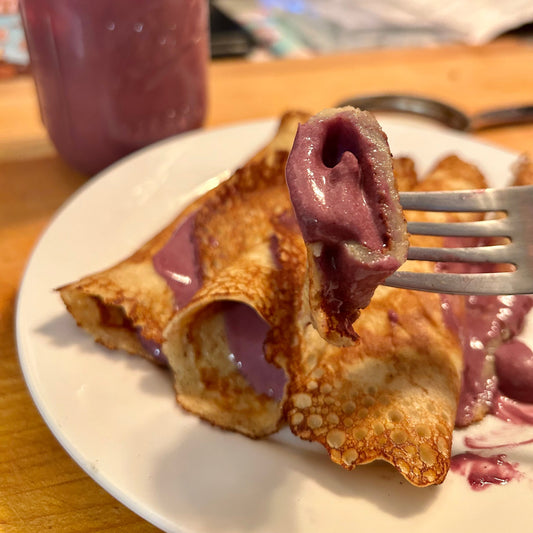 Oddný's Pönnukökur and Blueberry Curd