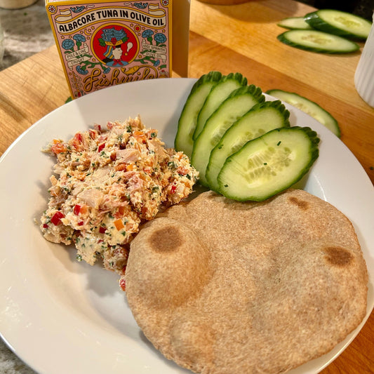 Yeasted Whole Wheat Flatbread & Tinned Tuna Fish Spread