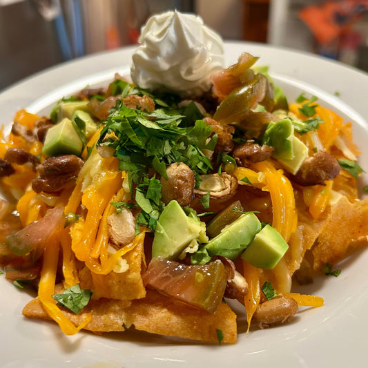 Sheet Pan Nachos with Roast Pinto Beans