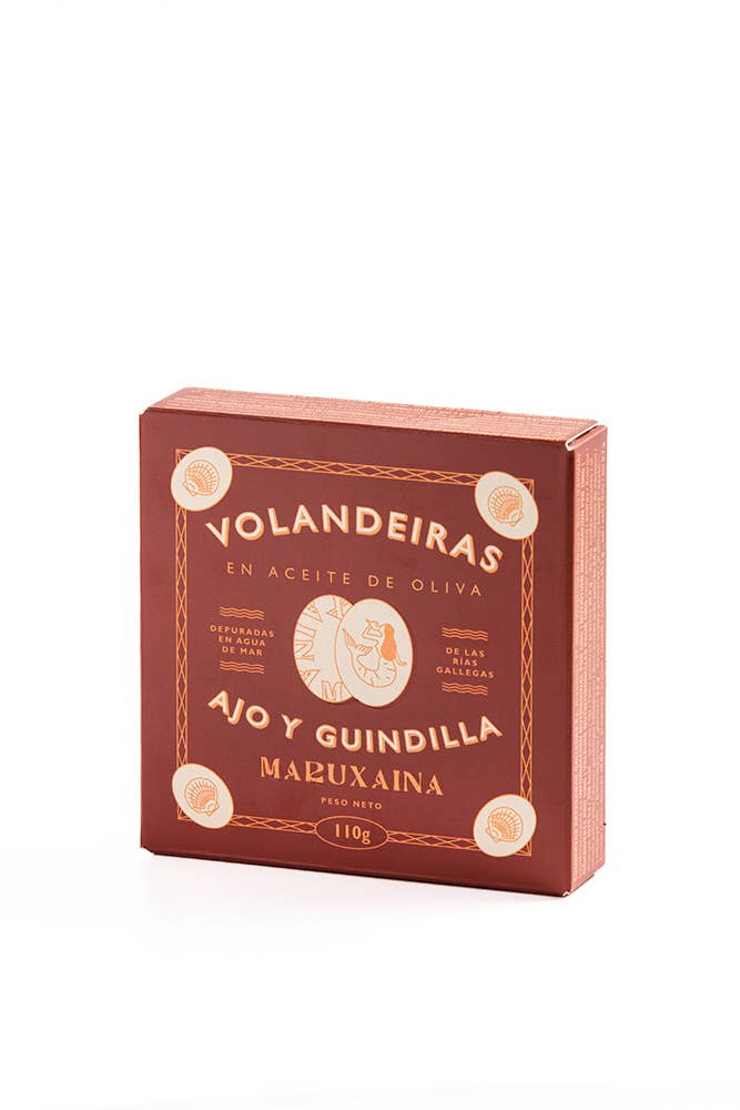 Maruxaina. Scallops in Spanish in Olive Oil, Garlic & Chili.