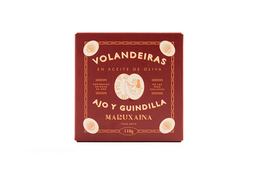 Maruxaina. Scallops in Spanish in Olive Oil, Garlic & Chili.